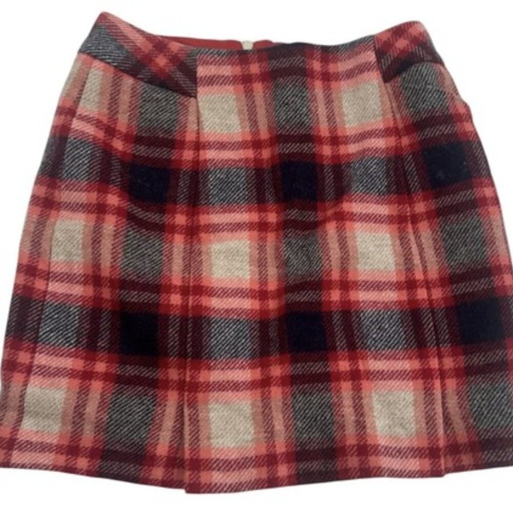 Vintage Boden Wool Mini Skirt Tartan Plaid Academia British